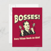 ボス:どの村も馬鹿が必要だ ポストカード (正面/裏面)