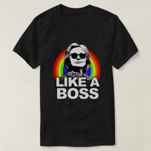 "ボス"ののようなヒラリー・クリントン虹のワイシャツ Tシャツ