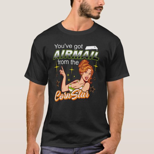 ボス・コーンスターのようなエアメール・トス Tシャツ (正面)
