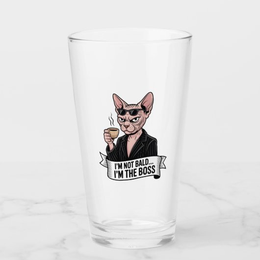 ボス スフィンクス 猫 コーヒー アート タンブラーグラス (正面)