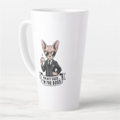 ボス スフィンクス 猫 コーヒー イラスト カフェラテマグ (左アングル)