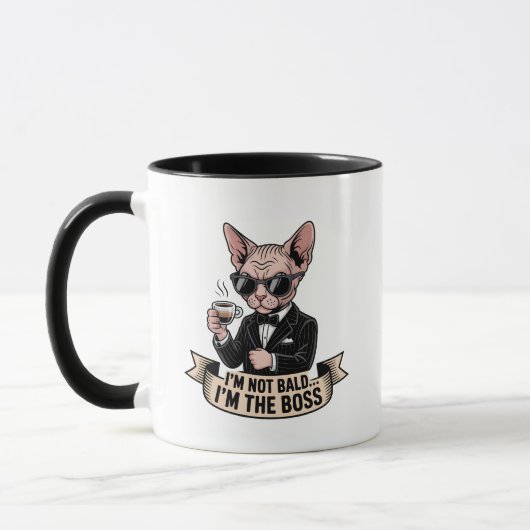 ボス スフィンクス 猫 コーヒー イラスト マグカップ (左)