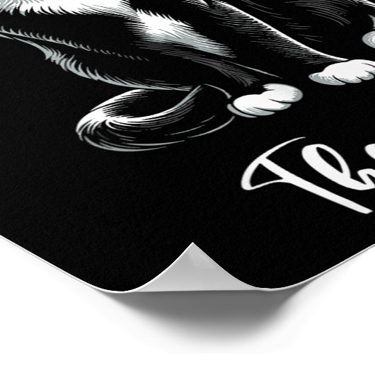 ボス タキシード猫愛好家子猫 タキシード猫オーナー ポスター (角)