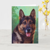ボス ドイツ牧羊犬 カード (黄色い花)