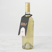 ボス&ブーズハロウィンカワイイ幽霊ボトルラベル ボトルネックタグ (アングル)