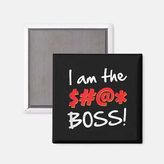 ボス、ボスユーモア引用文グラフィックギャグギフト マグネット (正面/裏面)