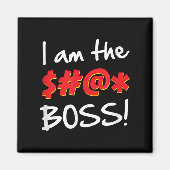 ボス、ボスユーモア引用文グラフィックギャグギフト マグネット (正面)