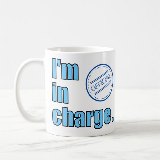 ボス。メッセージは私が担当していると言う。 コーヒーマグカップ (左)
