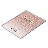 ボス レディー CEO ローズゴールド グリッター 名前と肩書き ノートブック (左側)