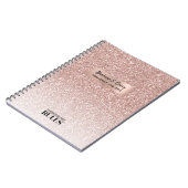ボス レディー CEO ローズ ゴールド グリッター 名前と肩書き ノートブック (左側)