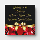 ボス、同僚、従業員のための40歳の誕生日プレゼント フォトプラーク (正面)