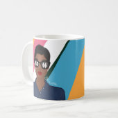 ボス+名前 アフリカ系アメリカ人 レトロパターン コーヒーマグカップ (正面左)