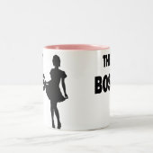 ボス < is female > 二重側面 ツートーンマグカップ (中央)