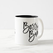 ボスBABEブラックスクリプミニマルトやる気を起こさせる引用文 ツートーンマグカップ (正面右)