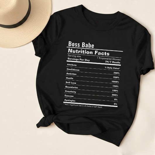 ボスBabe Nutrition Facts Tシャツ