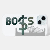 ボスiPhoneケーストレンド抽象芸術白黒緑 Case-Mate iPhoneケース (裏面 (横))