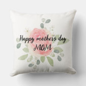 ボスMAMA lハッピー母の日l水色フローラ クッション (裏面)