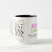 ボスMUG – ありがとうボス最高のボス ツートーンマグカップ (正面左)