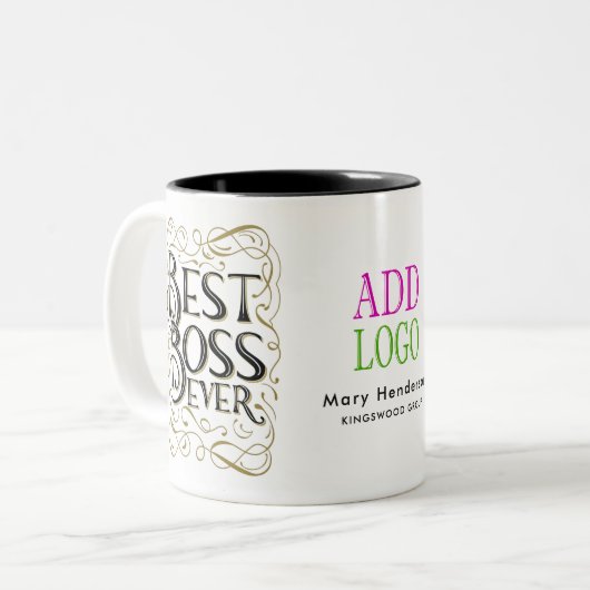 ボスMUG – ありがとうボス最高のボス ツートーンマグカップ (正面左)