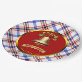 ボズウェルタータンチェックパーソナライズされたクリスマス ペーパープレート (アングル)