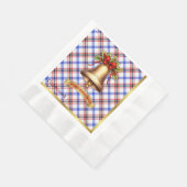 ボズウェルパーソナライズされたタータンチェッククリスマス 縁ありランチョンナプキン (角)