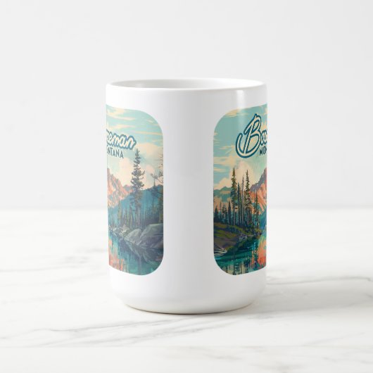 ボズマンモンタナロッキーマウンテンズヴィンテージ コーヒーマグカップ (中央)