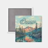 ボズマンモンタナロッキーマウンテンズヴィンテージ マグネット (正面/裏面)