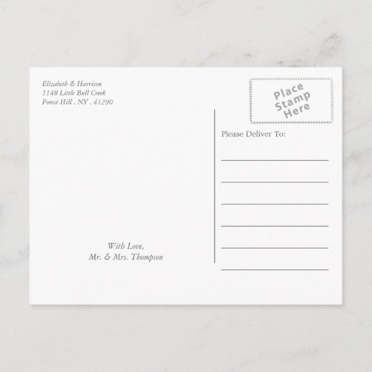 ボタお洒落ニカルベリーの結婚式の日付を保存 案内ポストカード (裏面)