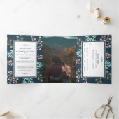 ボタお洒落ニカルベリ結婚ズスイート 三つ折り招待状 (内部)