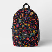 ボタかわいらしカラフルニカルアートミッドナイトネームカスタム プリントバックパック (正面)