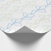 ボタかわいらしニカルブルー男女兼用ベビーシャワー ラッピングペーパー (角)