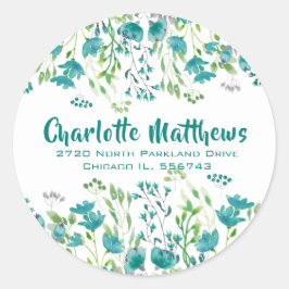 ボタかわいらしニカル差出人住所封筒用シール ラウンドシール