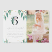 ボタかわいらしニカル6thバースデーパーティー写真 ベラム紙招待状 (正面)