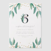 ボタかわいらしニカル6thバースデーパーティー ベラム紙招待状 (正面)