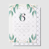 ボタかわいらしニカル6thバースデーパーティー ベラム紙招待状 (オフセット (招待状))
