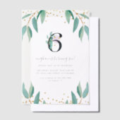 ボタかわいらしニカル6thバースデーパーティー ベラム紙招待状 (オフセット)