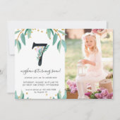 ボタかわいらしニカル7thバースデーパーティー写真 招待状 (正面)
