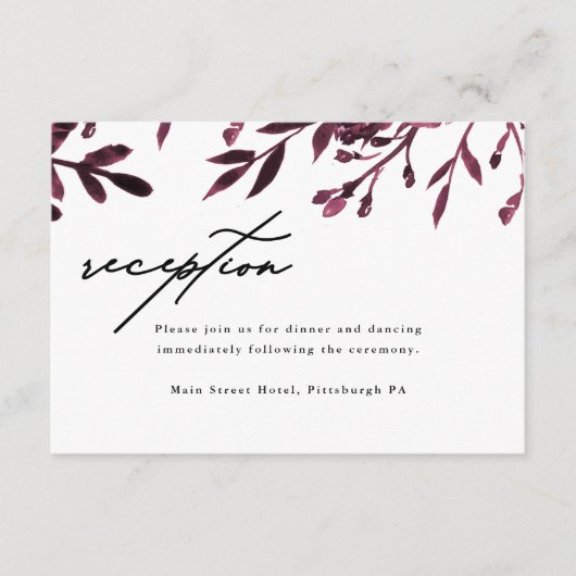 ボタエレガントニカルウェディングレセプションカード エンクロージャーカード (正面)