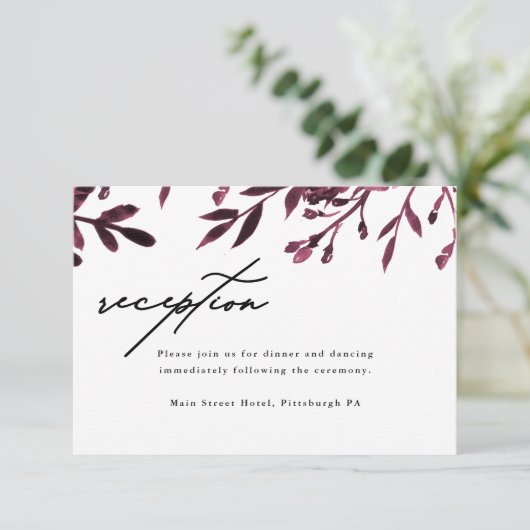 ボタエレガントニカルウェディングレセプションカード エンクロージャーカード (スタンド正面)