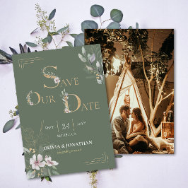 ボタエレガントニカルウォーターの色フローラ保存日付 招待状