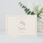 ボタエレガントニカルオーキッド結婚モノグラム サンキューカード (スタンド正面)