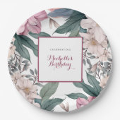 ボタエレガントニカルガーデンフローラ誕生会 ペーパープレート (正面)