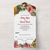 ボタエレガントニカルガーデンボホバラフローラ結婚 オールインワン招待状 (内側)