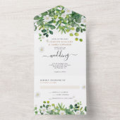 ボタエレガントニカルガーデン春サマー結婚ズ オールインワン招待状 (内側)