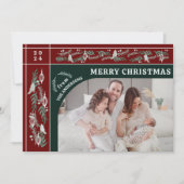 ボタエレガントニカルガーランドOneフォトクリスマス シーズンカード (正面)