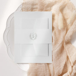 ボタエレガントニカルクレストリースモノグラム結婚ズ 招待状ベリーバンド