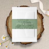 ボタエレガントニカルコンフロアーセージ結婚グリーン 招待状ベリーバンド