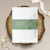 ボタエレガントニカルコンフロアーセージ結婚グリーン 招待状ベリーバンド