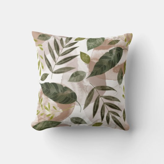 ボタエレガントニカルサファリ葉ー クッション (正面)