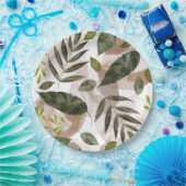 ボタエレガントニカルサファリ葉ー ペーパープレート (パーティー)